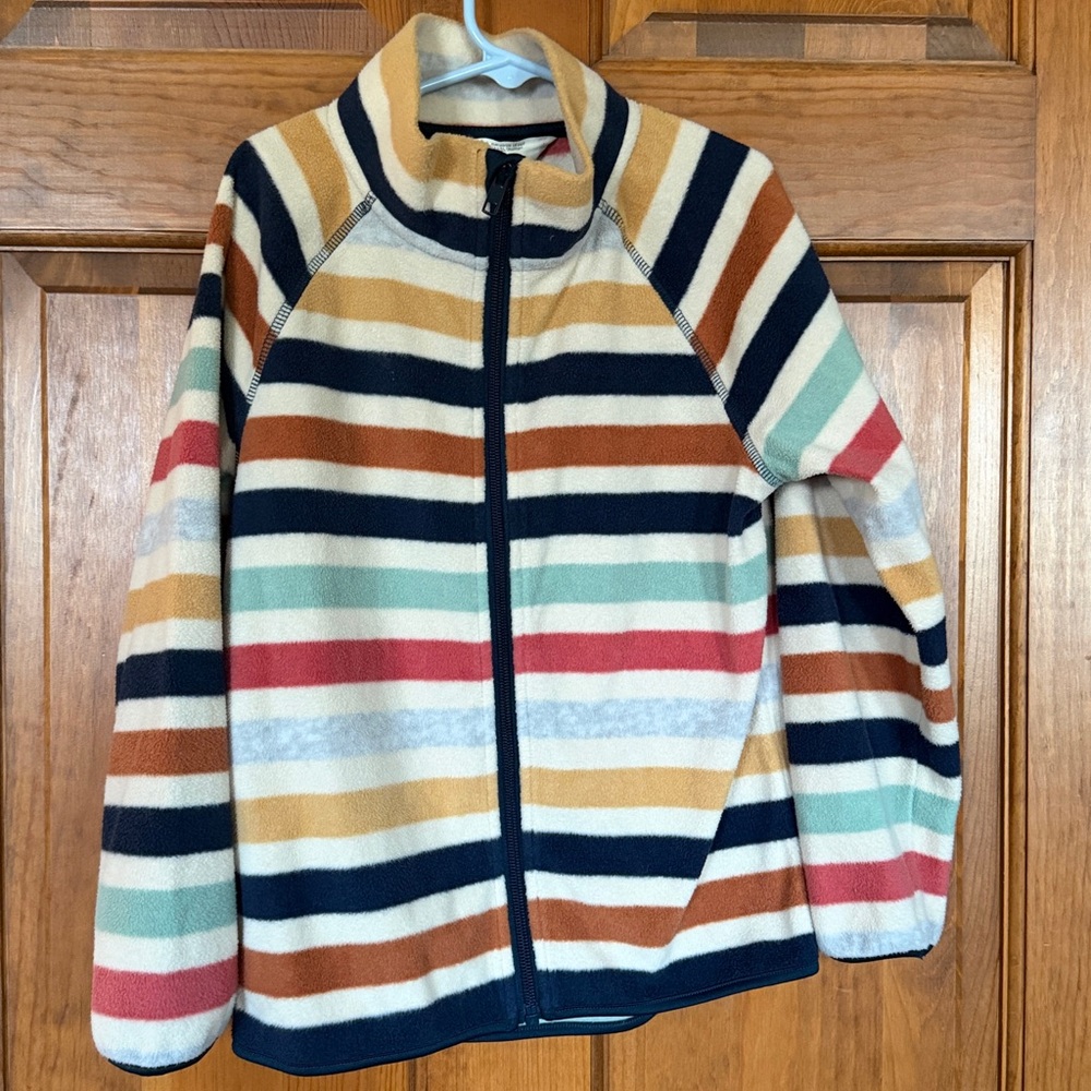 H&M fleece jacket - cream with stripes 6x/7